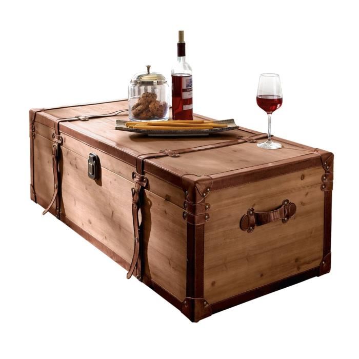 Malle en bois table basse