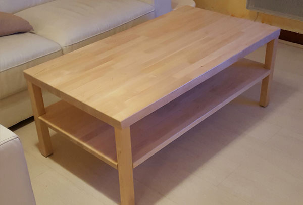 Fabriquer plateau table basse bois