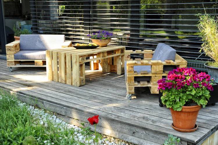 Table basse en palette pour terrasse