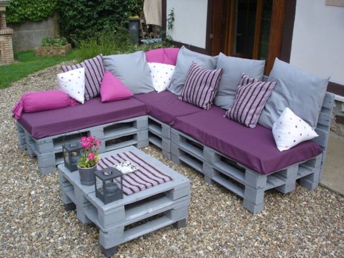 Table basse en palette pour exterieur