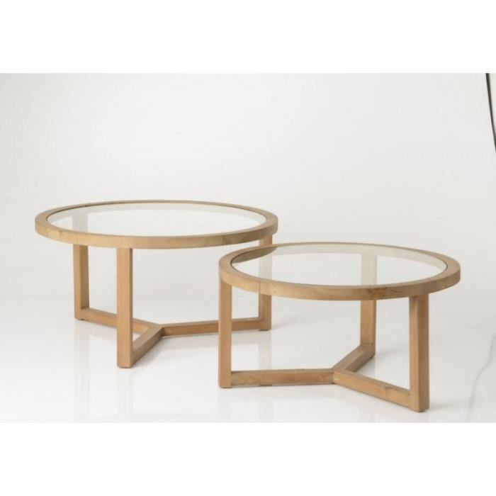 Table basse en verre marron