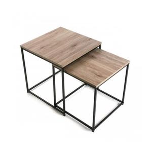 Table basse pied noir plateau bois