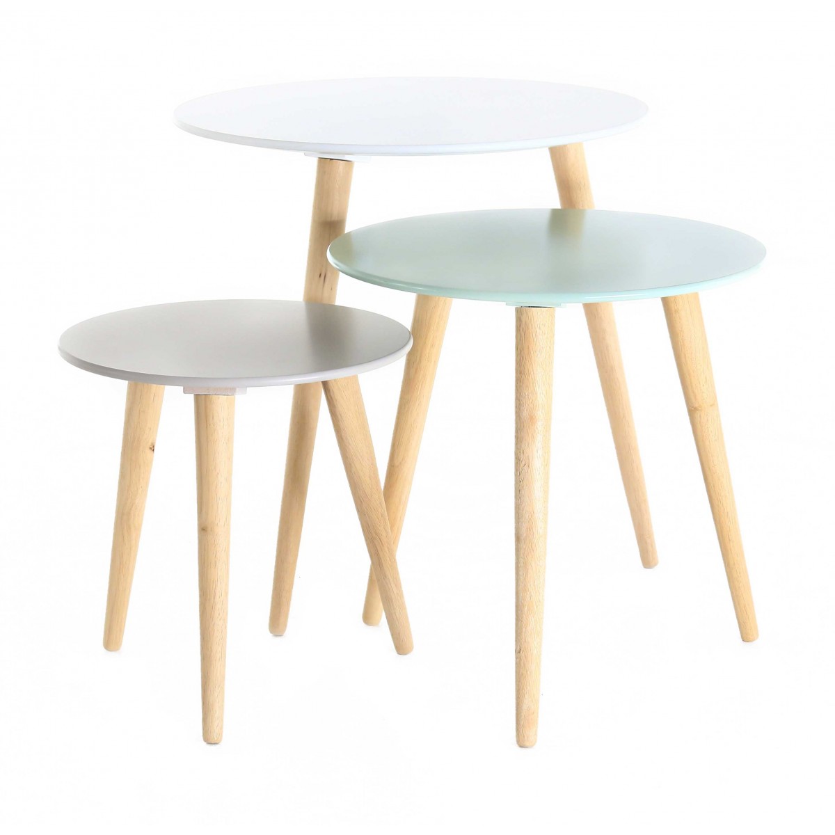 Table basse gigogne scandinave bois