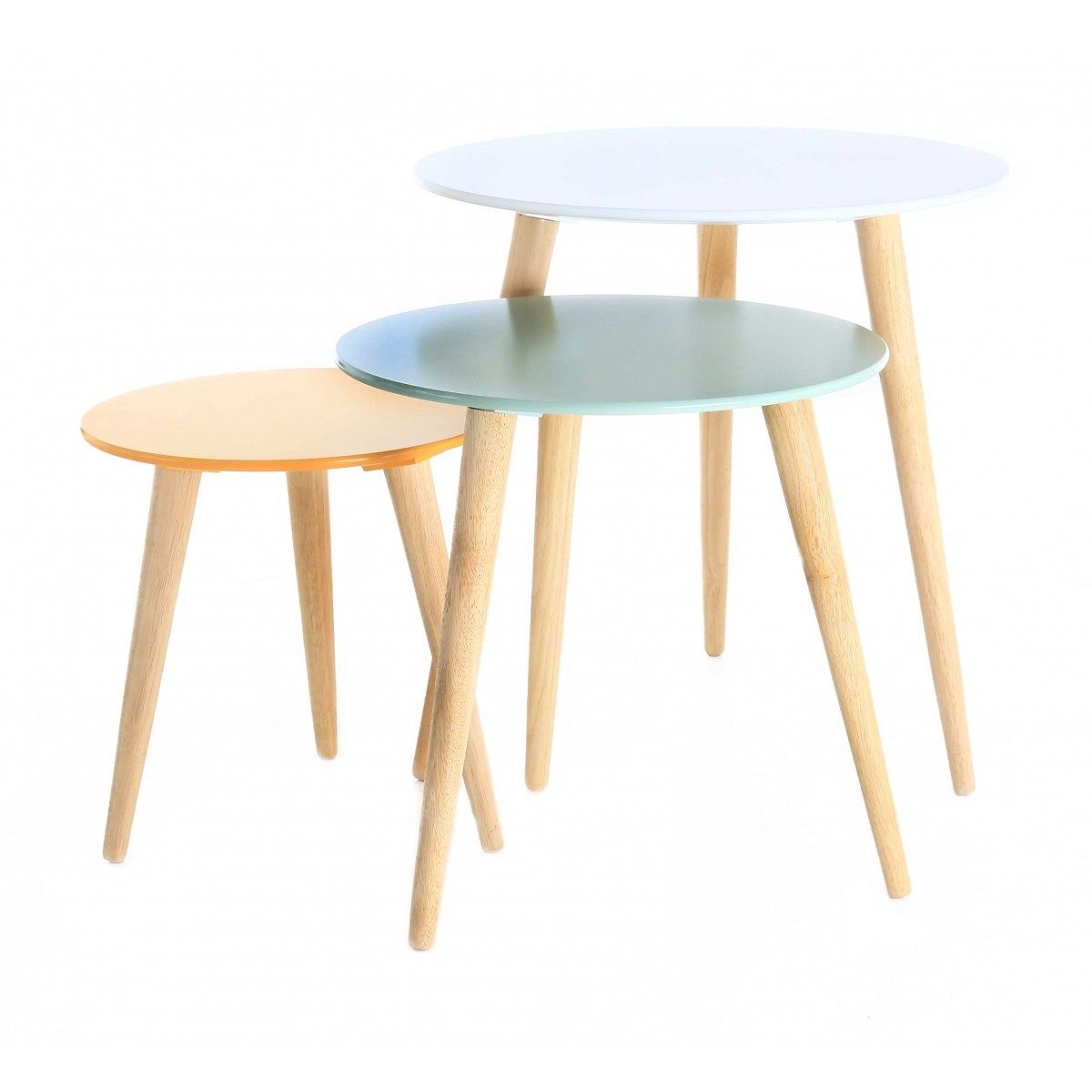 Table basse jaune bois