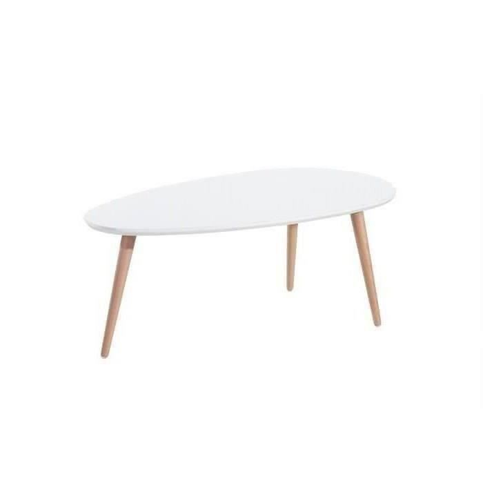 Table basse laqué blanc scandinave