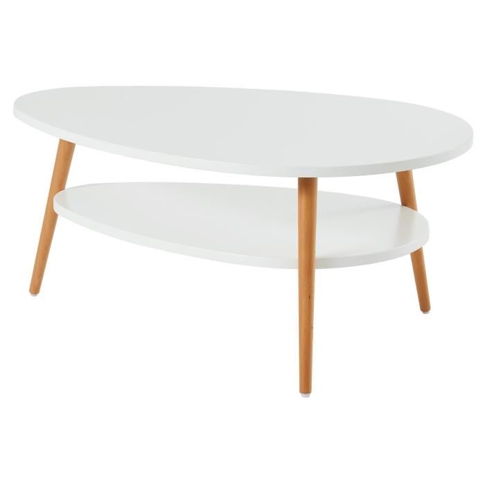 Table basse scandinave 2 plateau