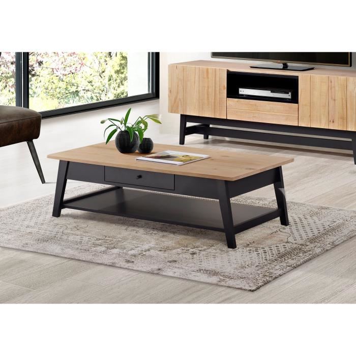 Table basse noir bois