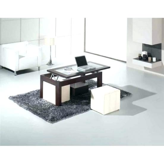 Table basse ronde avec pouf integre