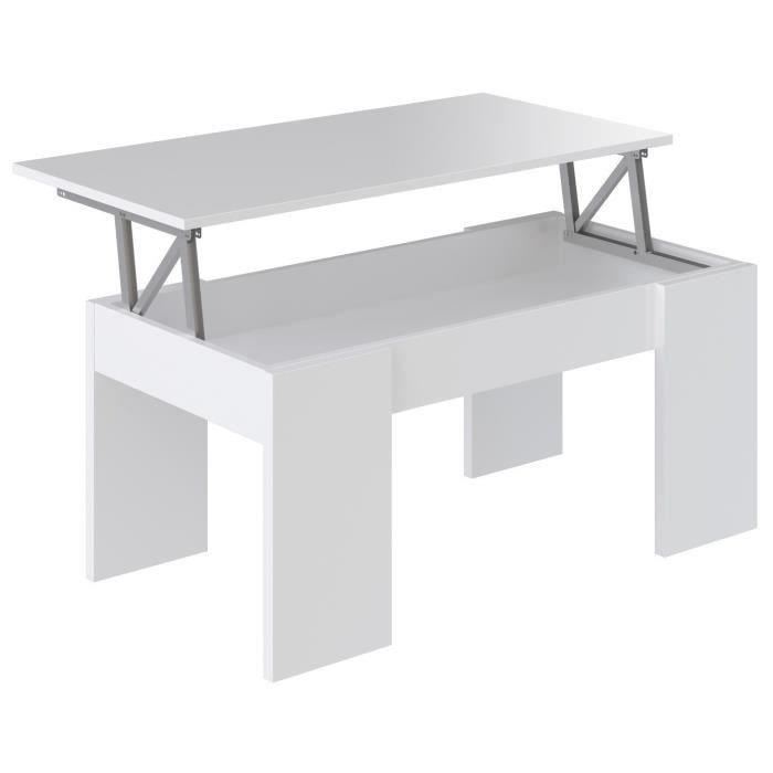 Table basse dinatoire plateau relevable