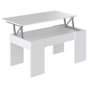 Table basse plateau relevable yana blanc et béton