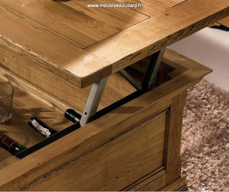 Table basse relevable massif