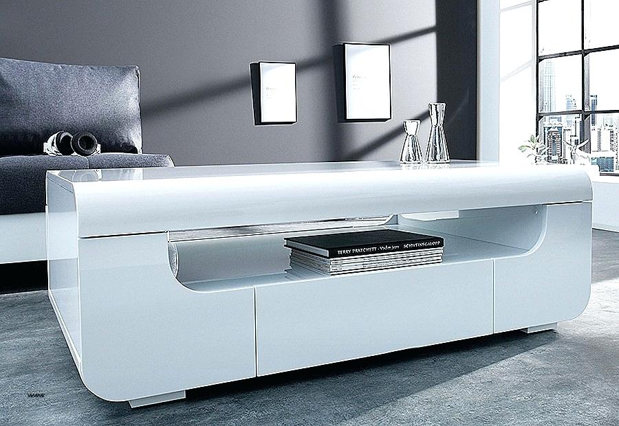 Table basse blanc laqué pied bois