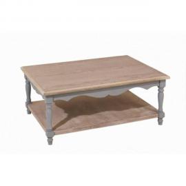 Table basse carrée en bois laqué avec plateaux relevables l80cm ugo