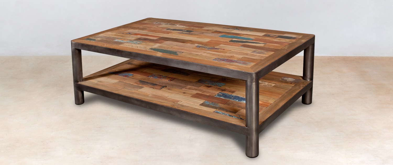 Table basse bois 120 cm