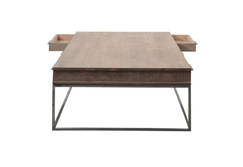 Table basse bois metal avec tiroir