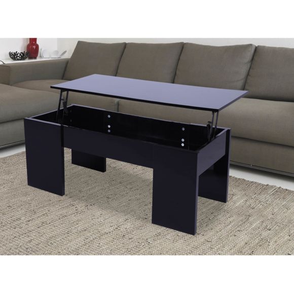 Table basse noir avec plateau relevable