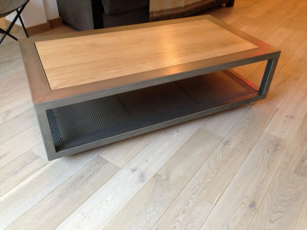 Table basse palette et acier