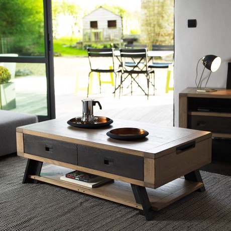 Table basse plateu relevable
