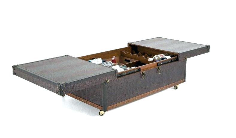 Pero table basse taupe avec rangement pour bar intégré