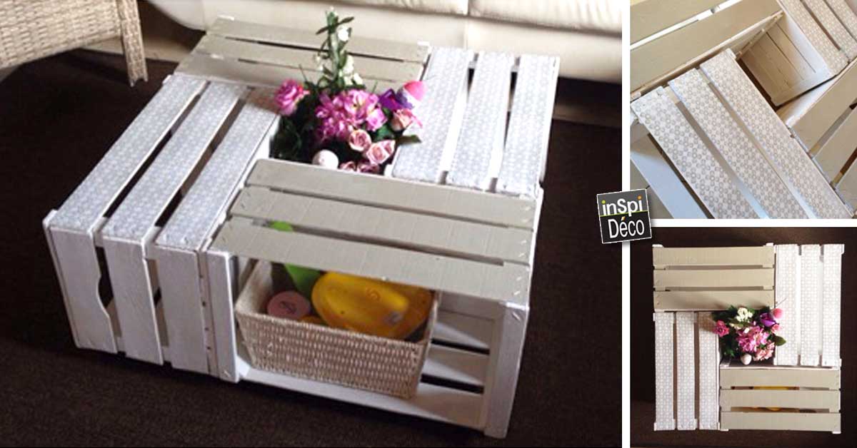 Table basse avec caisses en bois