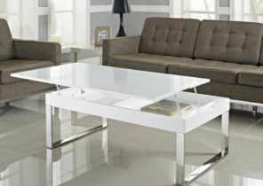 Novy table basse blanche avec tablette relevable référence : 24921428