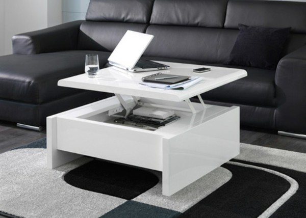 Petite table basse avec plateau relevable