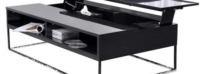Duplex table basse relevable wengé/noir