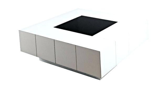 Pero table basse blanche avec rangement pour bar intégré