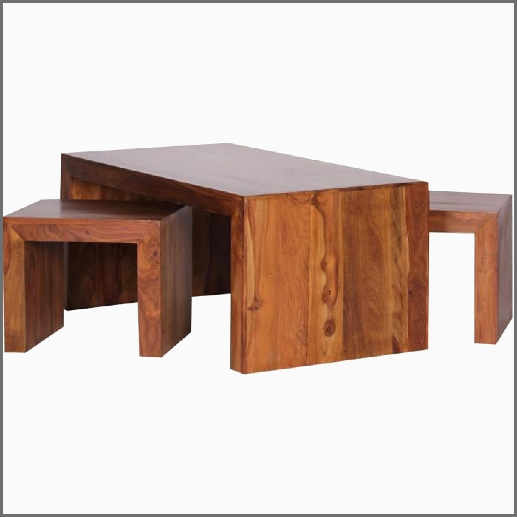 Table basse bois avec tabouret