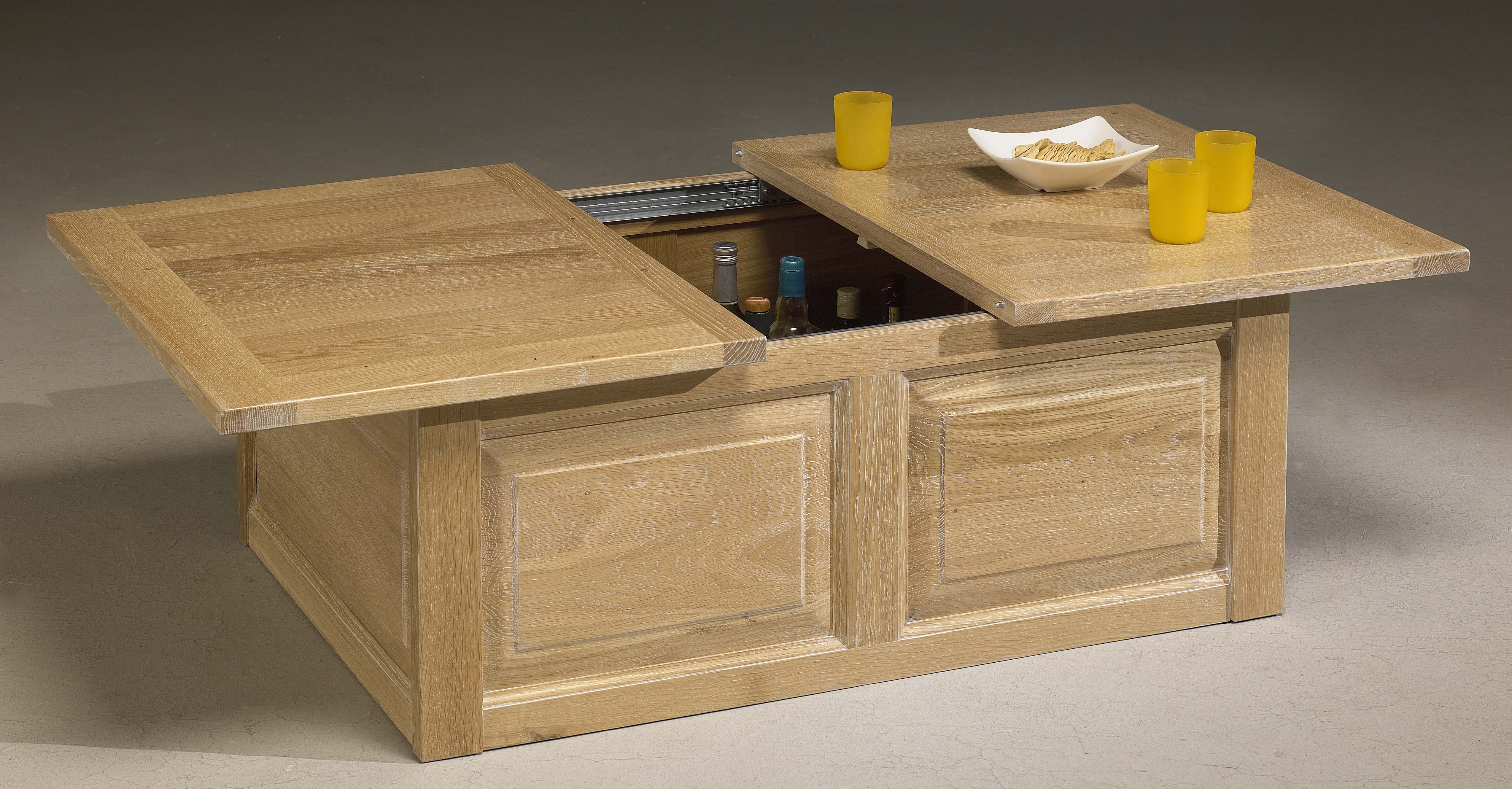 Bonbonne bois table basse