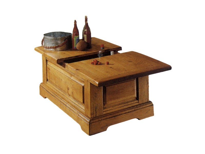 Table basse bois rangement bar