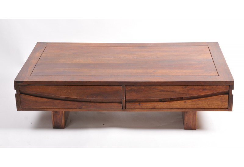 Table basse de salon en bois exotique