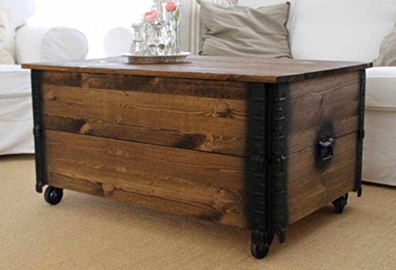 Table basse bois avec rangement