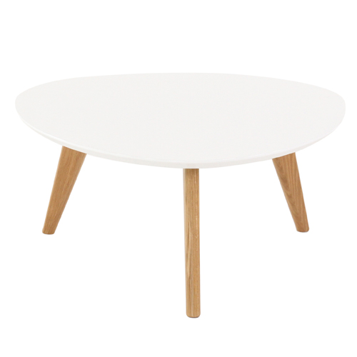 Table basse ovale bois blanc