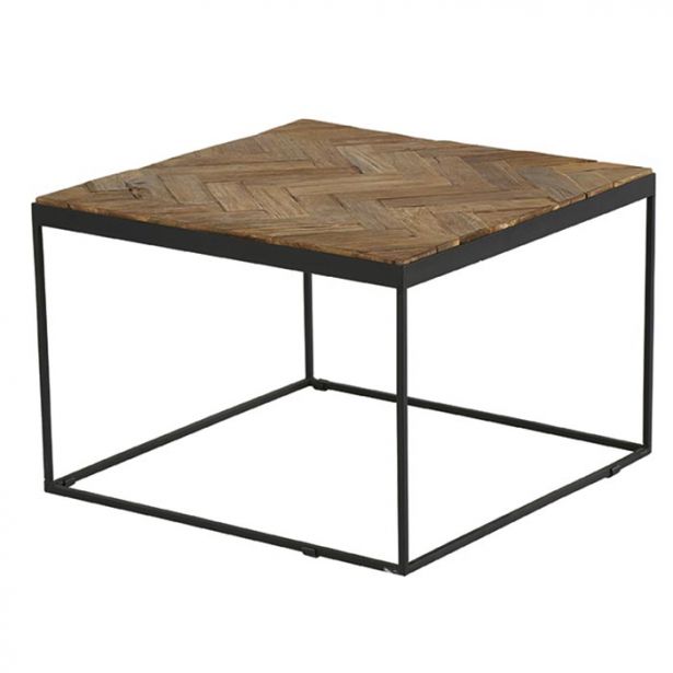 Table basse mosaique bois