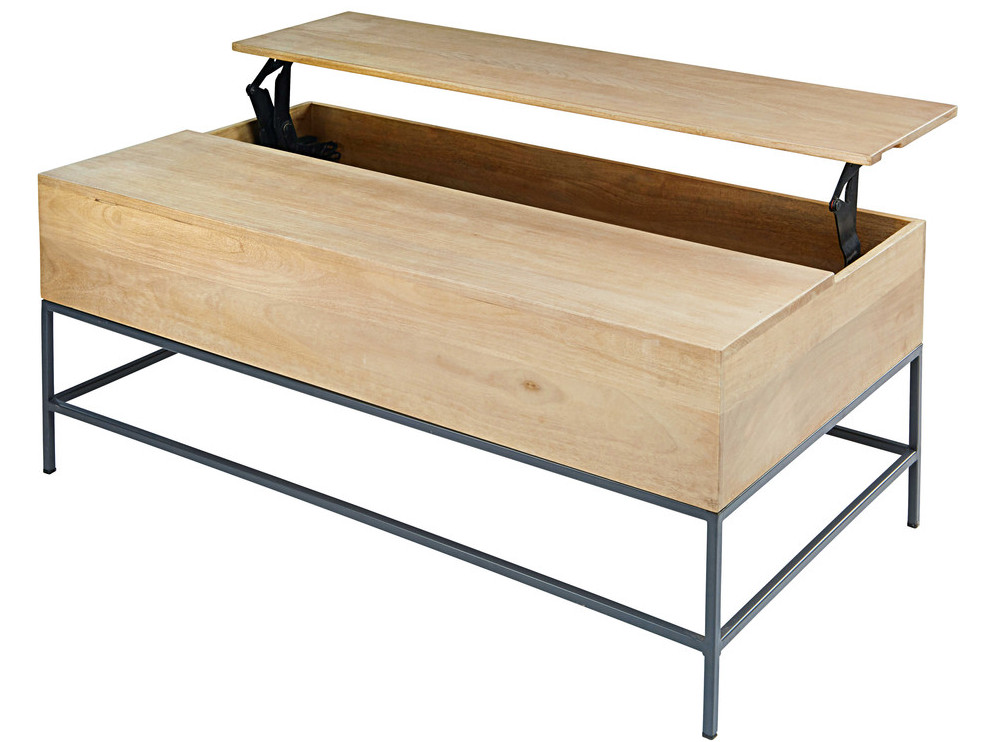 Table basse plateau relevable style industriel