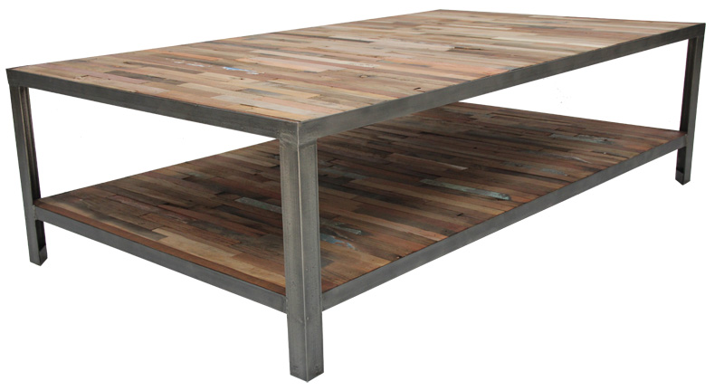 Table basse bois fer