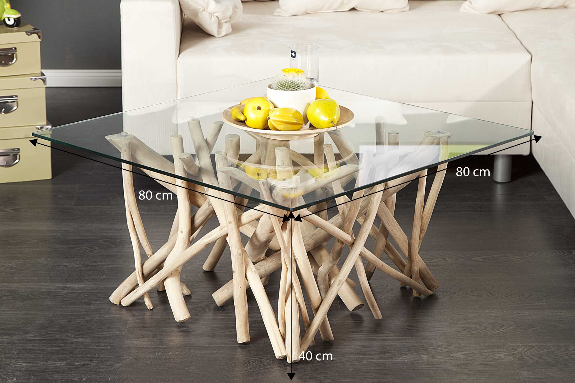 Table basse ronde bois flotté