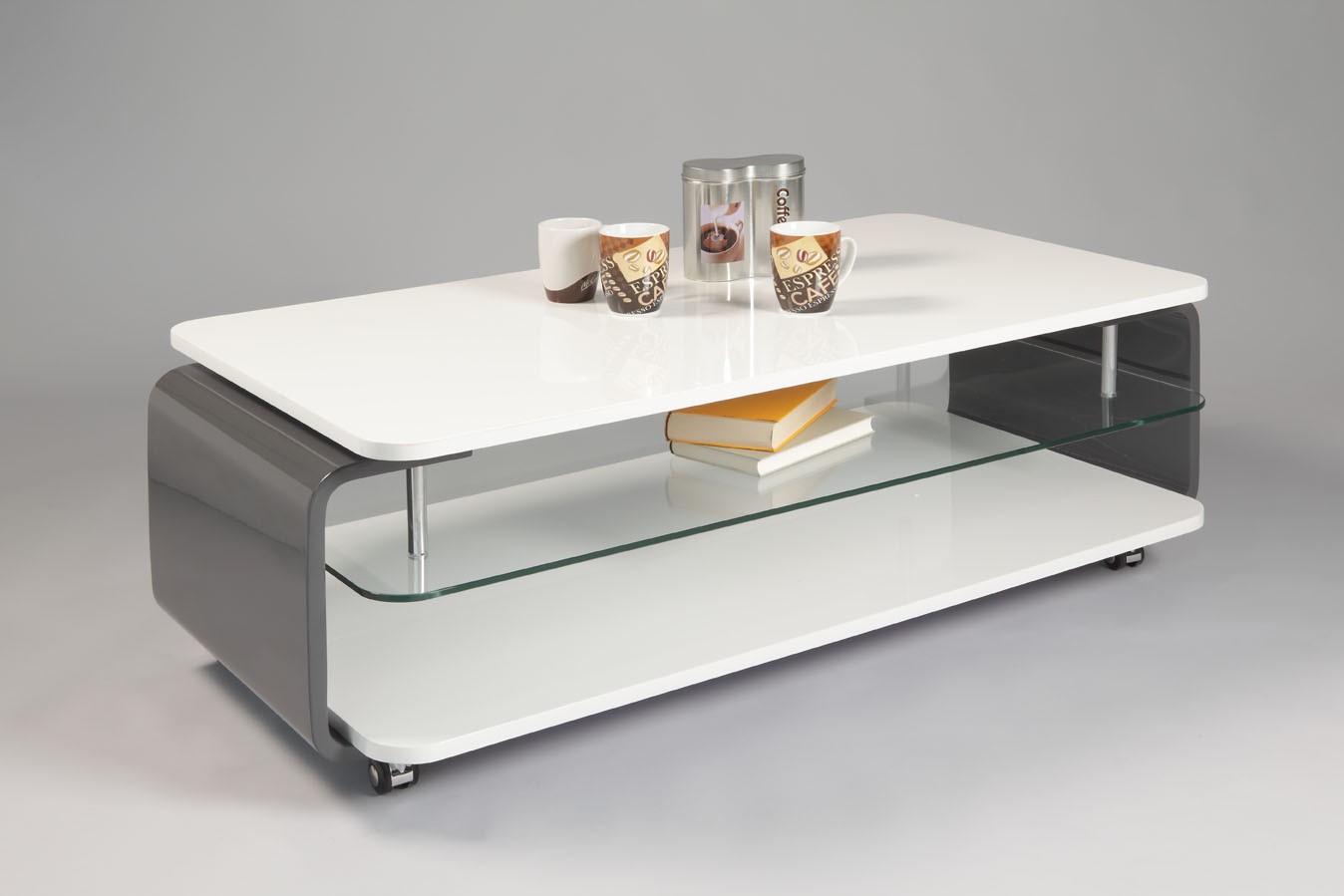 Table basse bois gris et metal