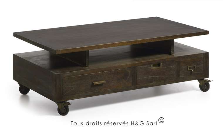 Table basse bois brut design
