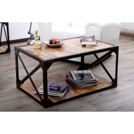 Table basse bois et métal pas cher