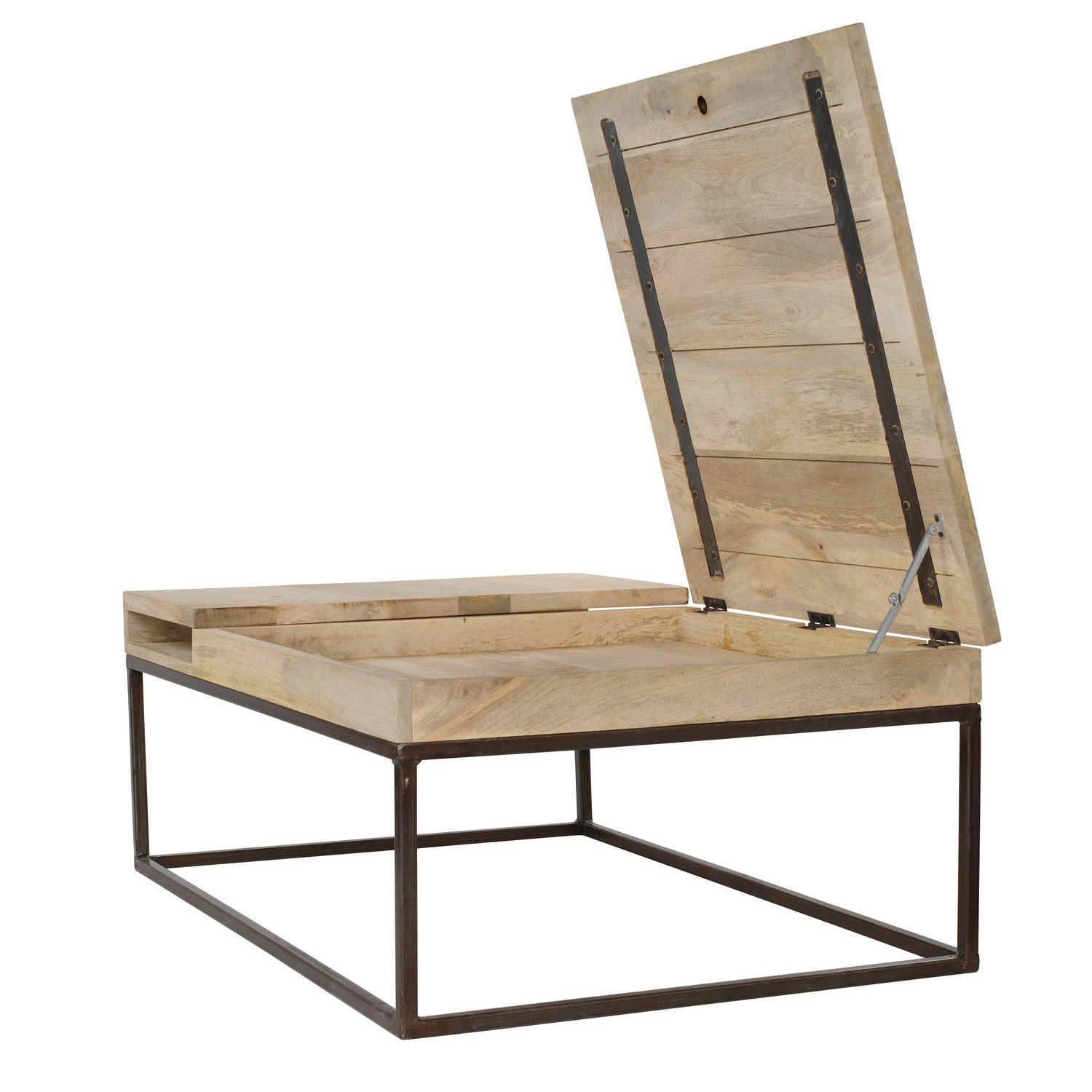 Table basse bois or