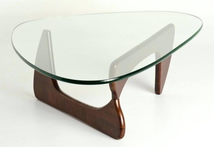 Table basse design verre et bois