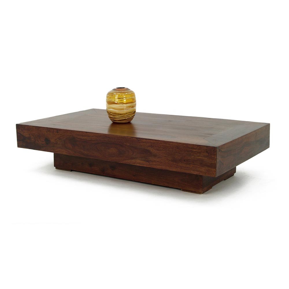 Table basse relevable bois foncé