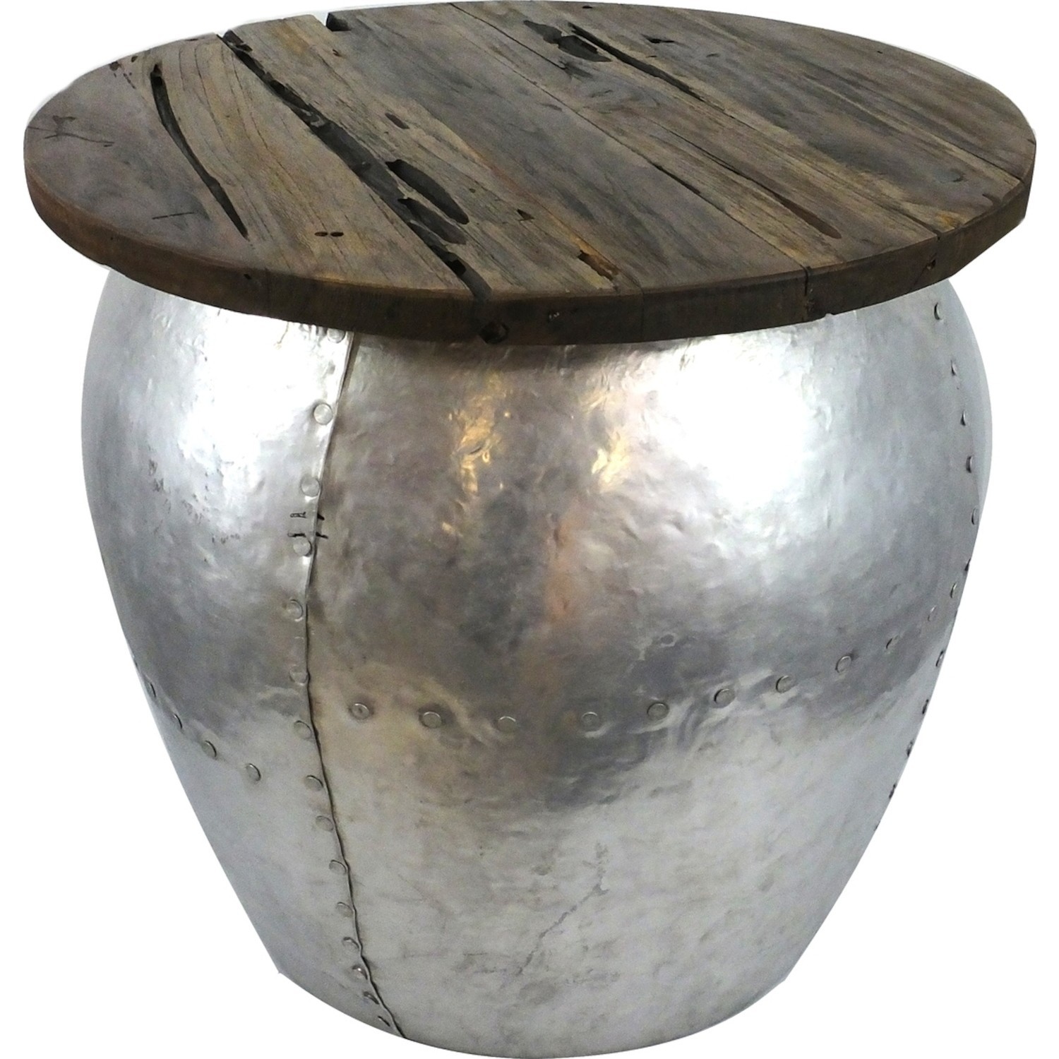 Table basse bois aluminium