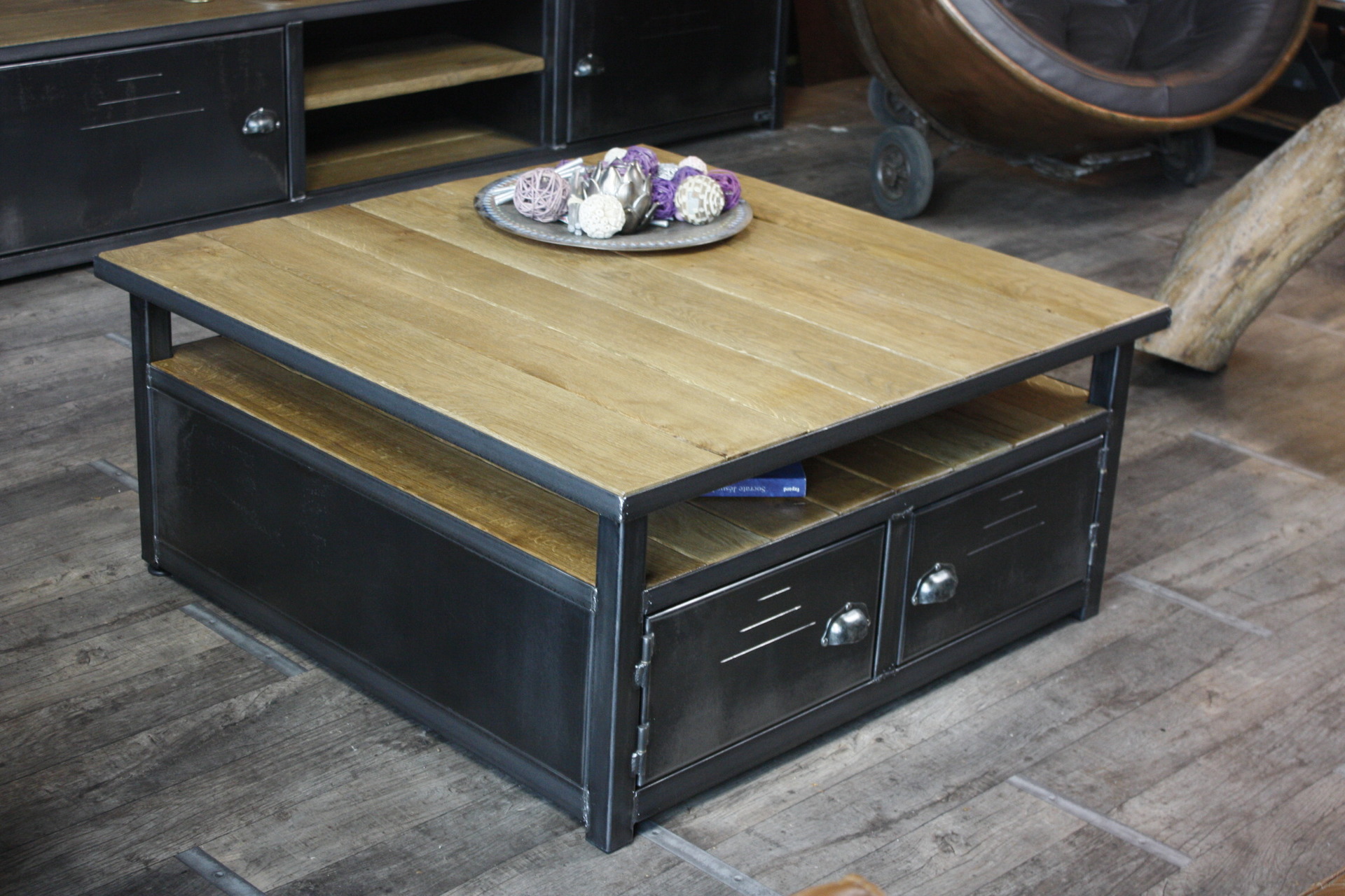 Table basse rangement bois