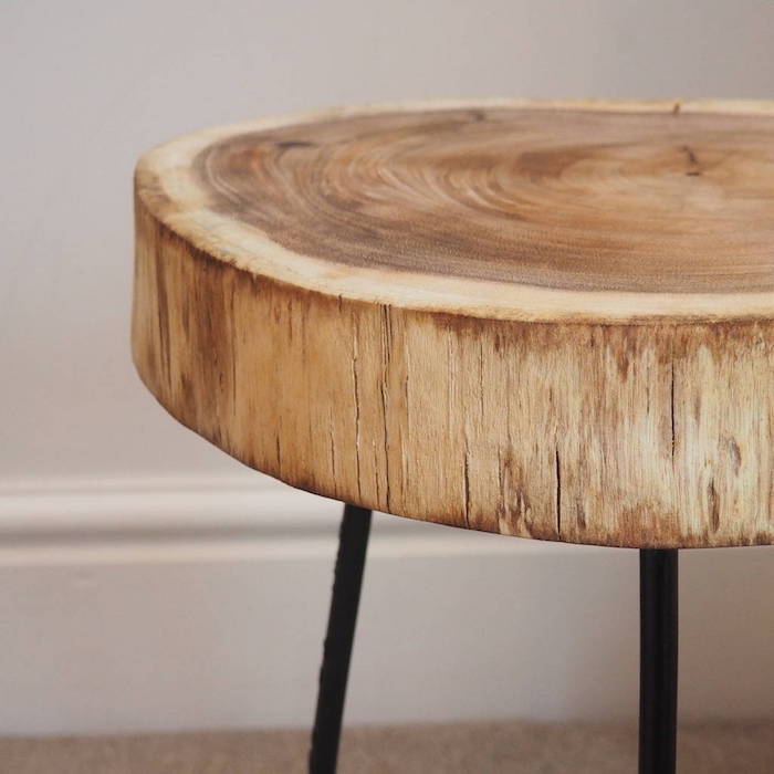 Table basse bois metal diy