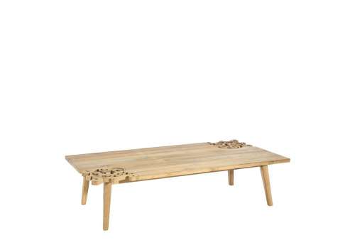 Table basse bois massif sculpté