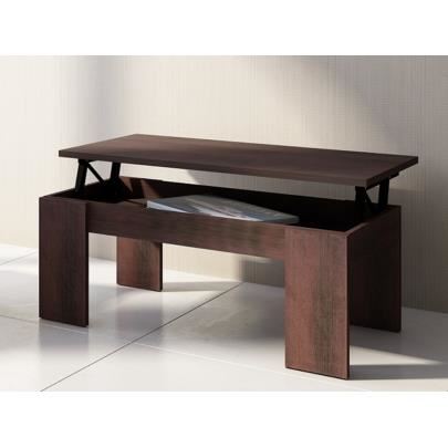 Table basse avec plateau relevable en bois