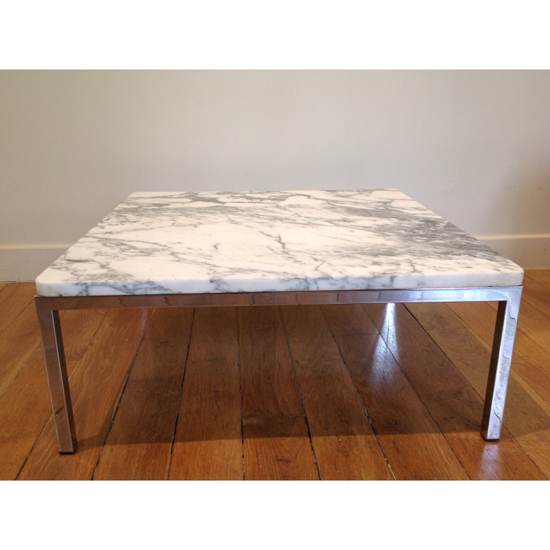 Table basse marbre chrome